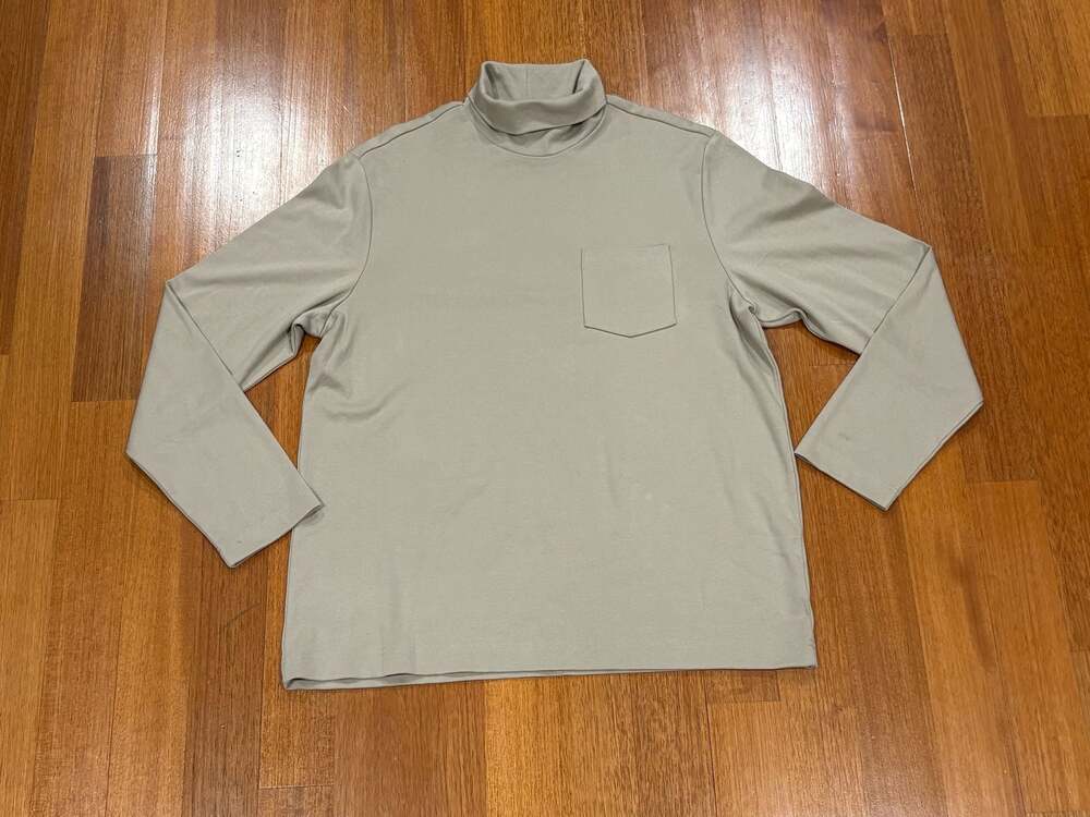 H&M Regular Fit Cotton Turtleneck Pocket Long Sleeve Shirt